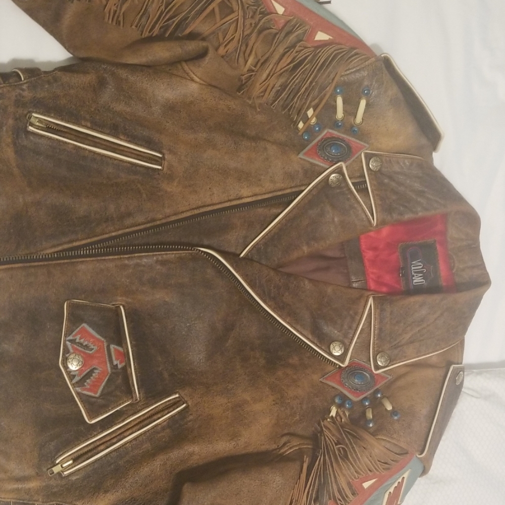Western style leather jacket